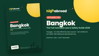Capa do guia da HighAbroad sobre leis da cannabis e segurança em Bangkok (PDF)